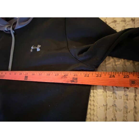 Under Armour Size Large Hoodie Shirt Black & Gray Sweatshirt Pullover - Picture 4 of 6